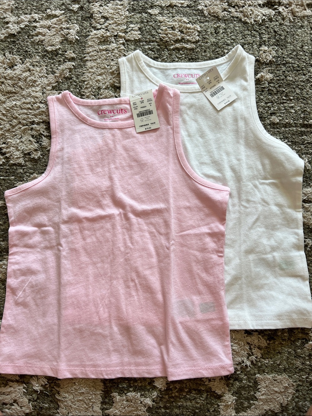 Crewcuts Pink & White Girls' Tank Top Duo